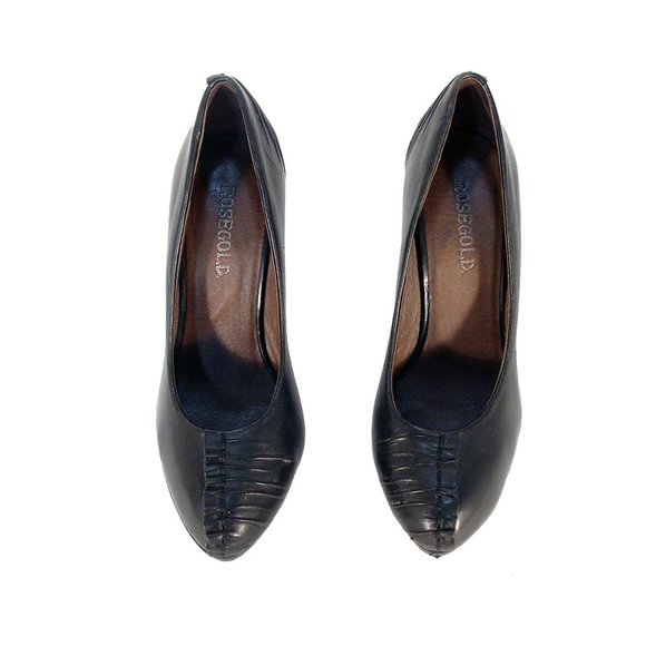 ROSEGOLD Miles Ruched Leather High Heel Platform Pumps 38.5/8.5 - Picture 4 of 8